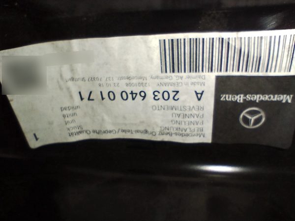 Panel Trasero Mercedes Benz Clase C Original
