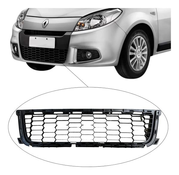 Grilla Central Inferior Paragolpe Renault Sandero 2011-2014